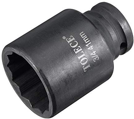 sourcing map 3/4-Inch Drive 41mm 12-Point Deep Impact Socket, CR-MO Steel 78mm Length, Metric Sizes