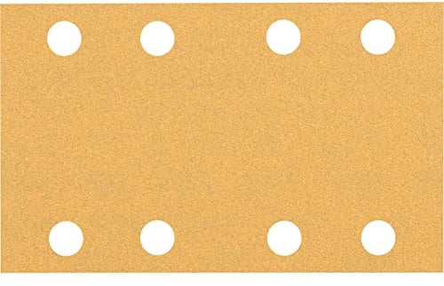 Bosch 10x EXPERT C470 Schleifblatt mit 8 Löchern (für Farbe auf Holz, Hartholz, Ø 80x133 mm, Körnung 100, Professional Zubehör Schwingschleifer)