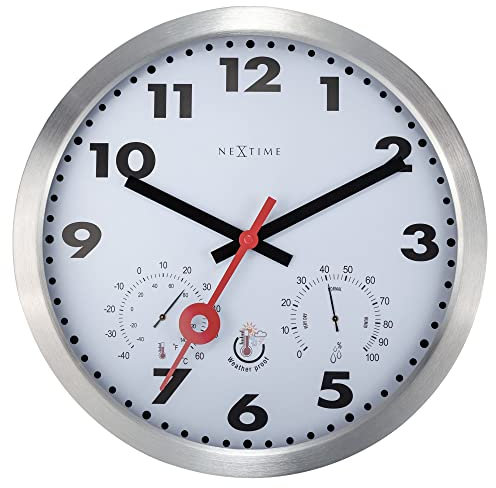 NeXtime 4307AR Wanduhr, Aluminium, Silber, 35cm