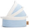 NaturalCozy 3-teiliges ovales Aufbewahrungskorb Set,Naturseil gewebte Körbe zur Aufbewahrung, Geschenkkorb leer, Spielzeugkorb, Katze Hundespielzeugkörbe, kleiner Korb (Off White & Blau)