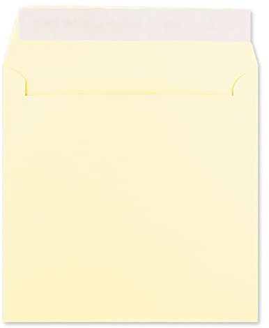 125 Quadratische Brief-Umschläge Vanille (Creme) - 15,5 x 15,5 cm - 120 g/m² Haftklebung stabile Kuverts ohne Fenster - von Ihrem Glüxx-Agent
