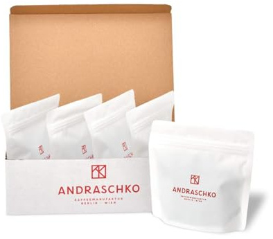 Andraschko Espresso Probierset, 5 Sorten à 100g | Bio, 100% Arabica, Single Origin und Blend, Für Siebträger und Espressomaschine