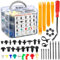 Uolor Rivet Clips Plastique Voiture, Rivet Plastique Fixation de Protection, Clips Voiture Noir Universel pour Auto Voitures Panneaux de Portes avec Boîte De Rangement et Outil de Démontage