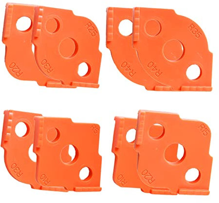 Radius Jig Router Templates, Alta Dureza ABS+CNC Radius Quick Jig Carpintería Esquinas Redondeadas Esquinas Router Bit Edge Trimmer, R5 R10 R15 R20 R25 R30 R35 R40 (8)