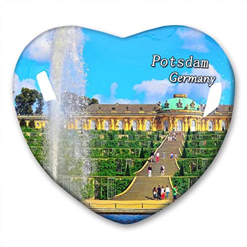 Germany Potsdam Kühlschrankmagnet Kühlschrankaufkleber Kollektion Deko Magnet Reise-Souvenir Herzform Kristallglas