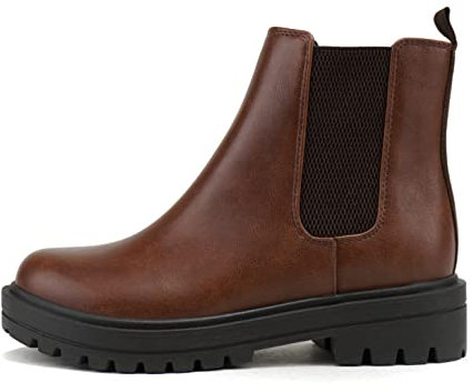 Soda Damen Pilot Chelsea-Stiefel, Cognac/Braun, 38 EU