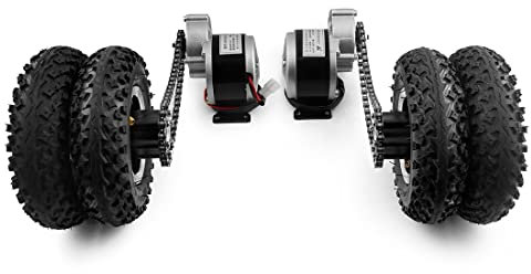 Kit de Conversion de brouette électrique à Double Moteur de 250 W, Facile à Transporter, 181,4 kg, 20,3 cm, pour Chariot de Plage électrique, vélo sans contrôleur (24Vmax 3 km/h)