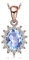 JewelryPalace Ovalschliff 2.4ct Natur Blau Topas Kette Anhänger Rosegold 45CM, Blautopas Schmuck Set, Halskette Damen Silber 925 Collier Damen Quadrat Edelstein Mädchen, Ketten mit Stein Frauen