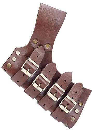 GORGECRAFT Lederschwert Frosch Kokosnussbraun Retro Mittelalter Verstellbar Kunstleder Schwertholster Gürtel Universal Schwerthalter Für Halloween Weihnachtsfeier Ritter Krieger Cosplay Kostümzubehör