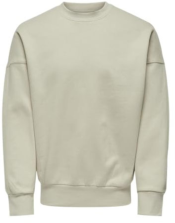 ONLY & SONS Herren ONSDAN Life RLX Heavy Sweat Crew NOOS Sweatshirt, Silver Lining, M