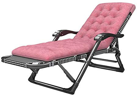 BUJOG Sonnenliegen, zusammenklappbar, verstellbare Chaiselongue, Zero-Gravity-Stühle, Garten-Außenterrasse mit Kissen, 15 Positionen, verstellbare Liegestühle (Farbe: B)