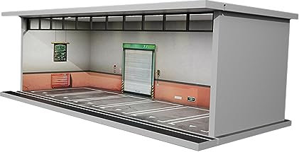 Milageto 1/64 Paysage Diorama Parking, Vitrine avec lumière, Vitrine de modèle de véhicule pour Cadeaux, Garage Souterrain