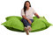 bananair Sitzsack Outdoor XXL Wasserfest - Bequem, Vielseitig, UV-beständig, Maschinenwaschbar Bezug - Sitzsack Kinder & Erwachsene für Garten, Ideal auch in Innenräumen - 180 x 140 cm - Grün