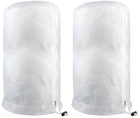 PUERHUACI Cubre Plantas Invierno,2 Piezas Manta Termica Plantas 80x60cm,Malla Antiheladas con Cordón y Cremallera,Manta Termica para Plantas
