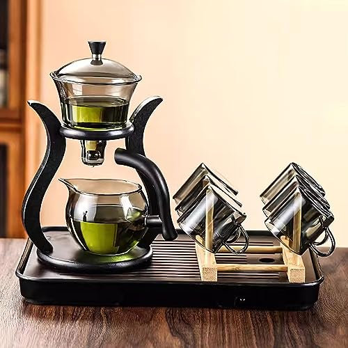 BBAUER teiera giapponese teiera marocchina Macchina per il tè ad aspirazione magnetica per uso domestico per persone pigre, set da tè Kung Fu completamente automatico(Color:H,Size:)