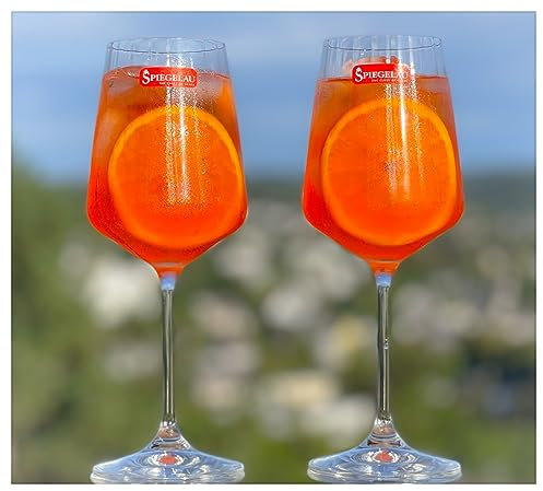 Topkapi Elite Aperol Spritz Glas Bottenberg I 4 bicchieri Aperol Spritz I lavabili in lavastoviglie, senza piombo, resistente alla rottura, brillante e trasparente, 440 ml