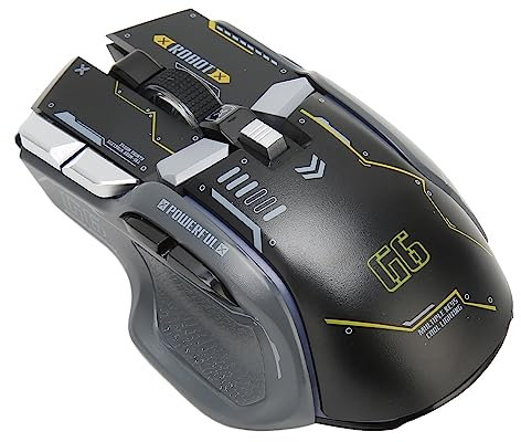 Jectse RGB-Gaming-Maus, 2,4 G, Kabelgebunden, Bluetooth, 3 Modi, PC-Gaming-Mäuse, 5 Einstellbare DPI, Ergonomische Gamer-Laptop-PC-Maus, 10 Programmierbare Tasten, Computer-USB-Maus für