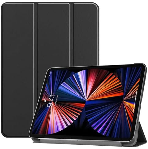 World biz Funda inteligente para iPad Pro de 12.9 pulgadas 2022 2021 2020 2018 (6ª/5ª/4ª/3ª generación), funda protectora ligera con encendido y apagado automático (negro)