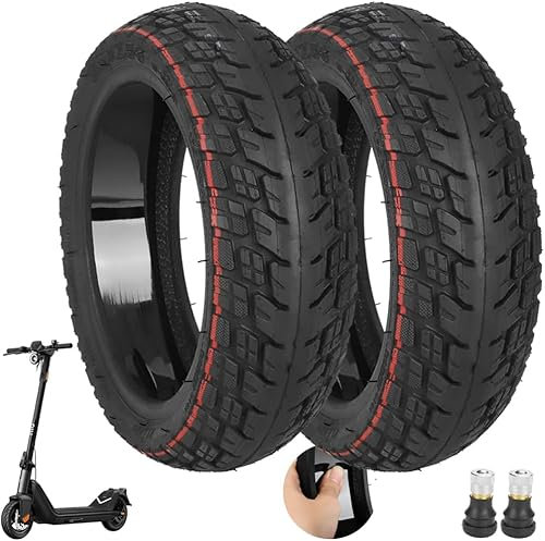 VOLOHAS 9,5 Zoll Offroad Reifen 9.5 * 2.50 Tubeless Reifen für NIU KQi3/Pro/Max Elektroroller Zubehör Vorne/Hinten Verschleißfester Vakuumreifen Ersatzräder Selbst Reparierbar Pannensicher (2 Stück)