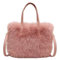 Ulisty Damen Klein Kunstfell Fuchs Pelz Tote Tasche Mini Pelzige Henkeltaschen Plüsch Schultertasche Umhängetasche Handtasche rosa