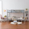 Panana Bunk Bed 3FT Wooden Bunky Sleeper Bed Single Double Bed For Kids, Children (Grey, Bed Frame Only)