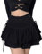 SEAUR Damen Minirock Gothic Punk Plissee Rock Kurz Schwarz Cosplay Party Club Wear High Waist A Linie Spitze Steampunk Skirt - XXL