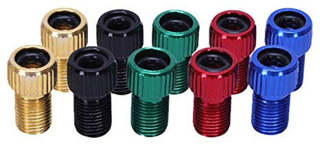 Peowuieu 10 pezzi Presta a valvola adattatore Convertitore pneumatico bicicletta multicolore