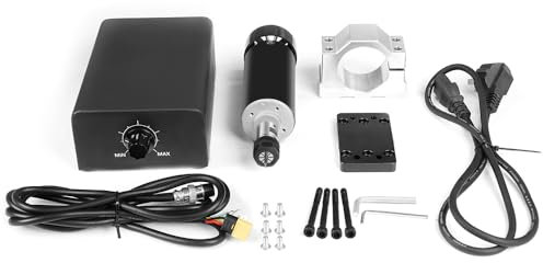 Twotrees Moteur à broche CNC 500 W, 12 000 tr/min - Moteur CC sans balais refroidi par air - Avec unité de commande intégrée - Boutons de réglage de la vitesse pour gravure DIY, gravure CNC, perçage
