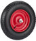Relaxdays Schubkarrenrad 4.00-8, luftbereift, Ersatzrad Schubkarre, Luftreifen inkl. Achse, Traglast 120 kg, schwarz/rot