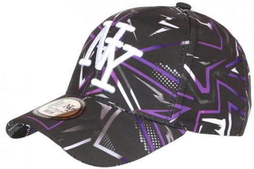 Hip Hop Honour Casquette NY Violette et Noire Look Fun Streetwear Baseball Larsy - Taille Unique - Violet
