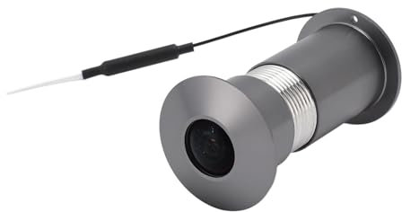 Caméra Judas de Porte HD, Caméra de Trou D'oeil WiFi avec Conversation Bidirectionnelle et Contrôle d'Application TUYA, Angle de Vue 170°, Modèle Gris