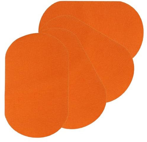 PATIKIL Iron-on Patches, 4Pcs 7x4 Inch Elbow Knee Velvet Patches Repair Patches Kit for Clothing Pants Shirts Jackets Mending and Decorating, Orange-Yellow
