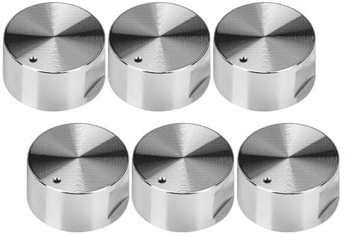 SRANLEN 6 Pezzi Manopole Forni, 6mm Pomelli per Fornelli a Gas per Forno a Gas Piano Cottura Stufa Gas Controllo Adattatori per Superficie Cucina in Metallo Argento