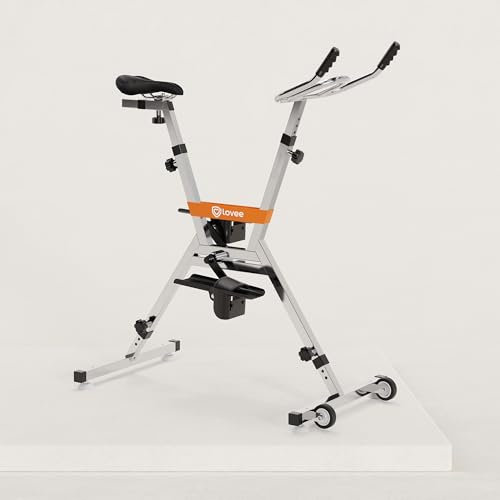 Lovee Aquabike V2 - Bicicleta de piscina doble modo deportivo y confort, acero inoxidable 316, resistencia al cloro y al agua de mar, para todos los revestimientos, 1,10 a 1,50 m de profundidad