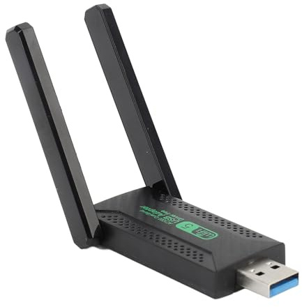 USB-WLAN-Adapter, 1200 Mbit/s WLAN-Dongle-Netzwerkadapter mit 2 Dual-Antennen mit Hoher Verstärkung, 5G/2,4G Dualband USB 3.0 WLAN-Adapter für Desktop-Computer und Laptop