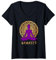 Damen Lotusblume Yoga Pose Yin Yang Meditation Mandala Namaste T-Shirt mit V-Ausschnitt