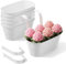The Fellie 6 PCS Hanging Plant Pot Balcony Over Fence Planters Outdoor For Railing, Garden Planter Large Flower Pots With Detachable Hook, Metal Wall Planter Indoor For Decoration, White 28*15*17.5CM