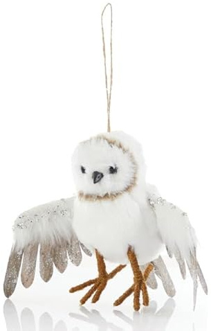 Swan Household H18 x W26cm Flying Owl Christmas Xmas Decoration Hanging Decoration Christmas Tree Hanging Decorations Holiday Xmas Home Party Decorations