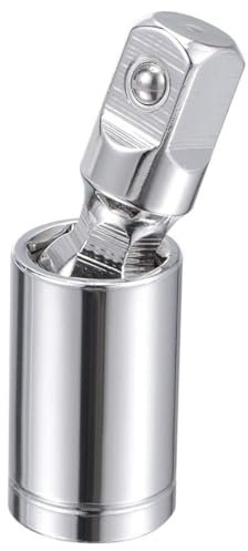 TA-VIGOR 3/8 Inch Drive Universal Joint Swivel Socket, Cr-V Steel Deep Socket Adapter with 360° Swivel Connection, Spring-Loaded Detent Ball for Ratchets and Hand Tools