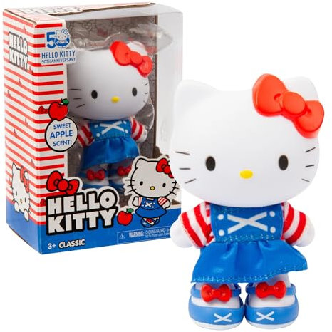 Hello Kitty - Muñeca de 10 cm de Altura con Delicada Fragancia, 5 Puntos de articulación, Vestido clásico de Tela con Zapatos extraíbles, a Partir de 3 años