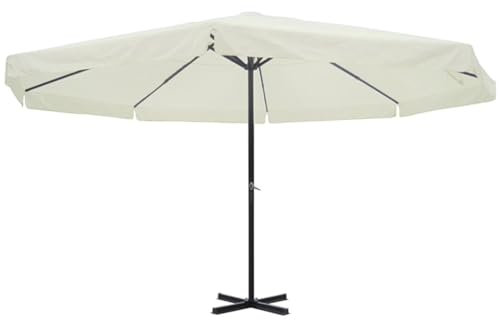 Xichuzi Sombrilla blanca aluminio 500 cm, Parasoles De Jardin, Sombrilla Piscina, Sombrilla Terraza Exterior, Parasol Playa, Sombrillas Para Jardin - 40301