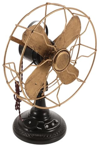 TOPPERFUN Retro Fan Ornaments Small Desk Fan Retro Antique Decor for Desk Vintage Style Delicate Sculpture Shape Model Tabletop Vintage Decor Shaped Iron