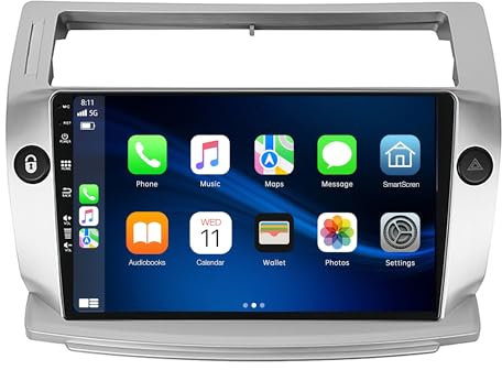 ADDUE Autoradio Kabelloses Auto für Citroen C4 2004-2014 Android 14 Radio mit Navi 9 Zoll Touchscreen Bluetooth HiFi GPS Navigation WiFi FM RDS Radio Stereo,Rückfahrkamera