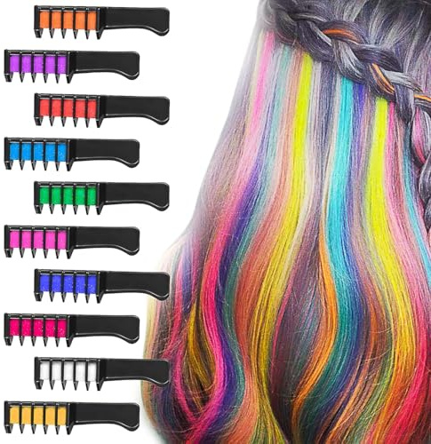10PCS Haarkreide Kamm temporäre helle Haarfarbe Creme Geschenke für mädchen für Kinder 4 5 6 7 8 9 11+ Jahren