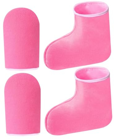 SHOWERORO Paraffin Wax Heated Gloves and Foot Booties for Hand and Foot Spa Thermal Retention Gloves for Cold Relief Use Paraffin Wax Bath Mitts for Pedicure and Skin Care