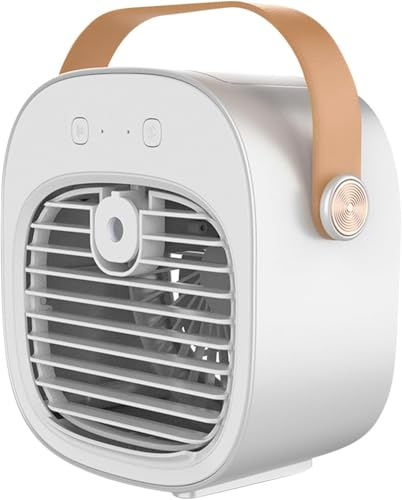Aire acondicionado portátil, mini aire acondicionado, ventilador de camping, 3 velocidades ajustables con pulverización de aire frío, humidificador enfriador de aire 2 en 1