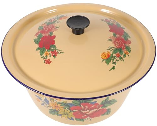 ADOCARN Olla Multifuncional Casera de Porcelana Esmaltada Alta Resistencia a Temperatura y Calentamiento Rápido para Cocina Tapa Grande y Capacidad Profunda Estilo Varios estilos