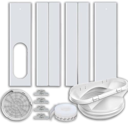 Rolladen Fensterblende für mobiles Klimagerät, verstellbare Dichtungsplatte für Abluftschlauch Fensterdurchführung, Klimaanlage Rolladenabdichtung (4PCS)
