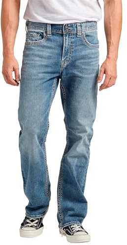 Silver Jeans Co. Craig Classic Fit Bootcut Jeans, Indigo marbré Clair, 31W / 32L Homme