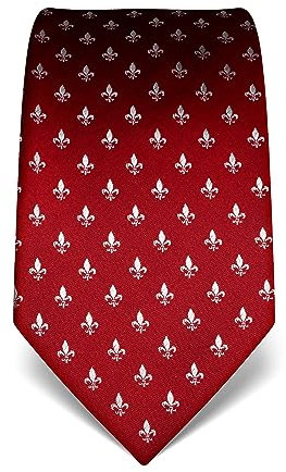 Vincenzo Boretti Herren Krawatte reine Seide Fleur-de-Lis Muster edel Männer-Design zum Hemd mit Anzug für Business Hochzeit 8 cm schmal/breit weinrot